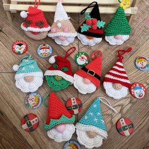10 in 1 Christmas gnomes crochet pattern Christmas ornaments for holiday decor and small unique Xmas gift Christmas garland PDF English