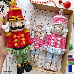 Crochet Christmas Nutcracker/Pattern, PDF, English, French, Spanish only/Christmas Gift, Christmas Toy, Nutcracker, Christmas Ornaments